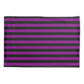 Zombie Paars en Black Horizontal Witch Stripes Kussensloop (Achterkant)