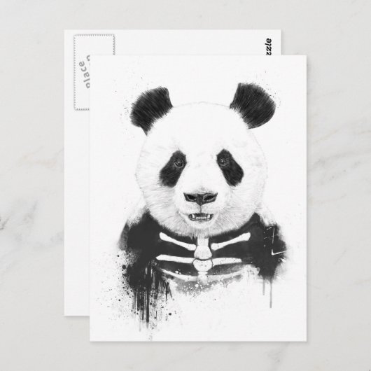 Zombie panda briefkaart (Voorkant / Achterkant)