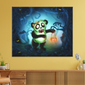 Zombie Panda Halloween Bos Canvas Afdruk (Insitu (Woonkamer))