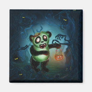 Zombie Panda Halloween Forest Magneet