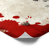 Zombie partij teken met bloed & biohazard symbool poster (Hoek)