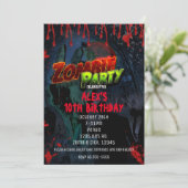 ZOMBIE PARTY Halloween Comic Party Invitations (Debout devant)