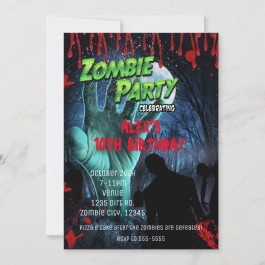 ZOMBIE PARTY Halloween Invitations (Devant)