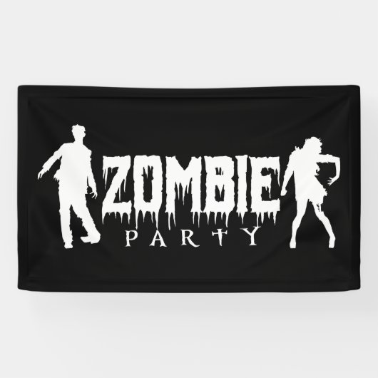 Zombie Party | Halloween Spandoek (Horizontaal)