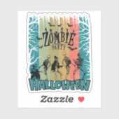 Zombie Party, Halloween Sticker (Vel)