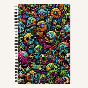 Zombie patronen in verschillende kleuren notitieboek