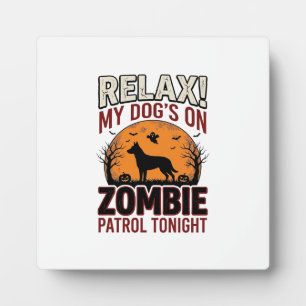 Zombie Patrouille Hond Halloween Vintage Gravure O Fotoplaat