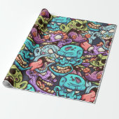 Zombie Pattern Cadeaupapier (Uitgerold)