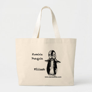 Zombie Penguin: Ffiiissh! Grote Tote Bag
