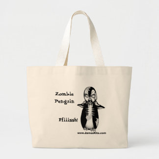 Zombie Penguin: Ffiiissh! Grote Tote Bag