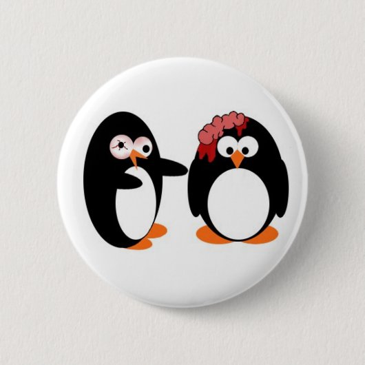 Zombie Penguin Pin Ronde Button 5,7 Cm (Voorkant)