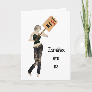 Zombie Pin Up Girl Protest I Halloween Carte