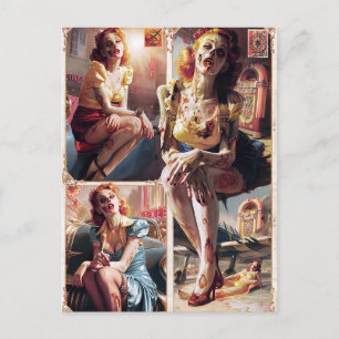 Zombie Pin-Up II Briefkaart
