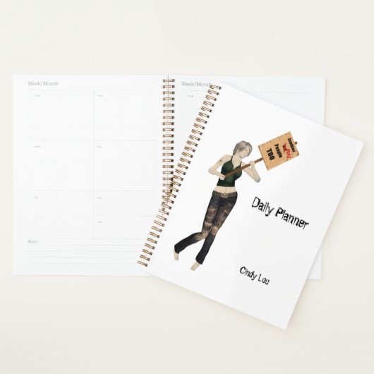 Zombie Pin Up Meisje Protest I Daily Planner (Display)