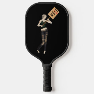 Zombie Pin Up Meisje Protest I Pickleball Paddle