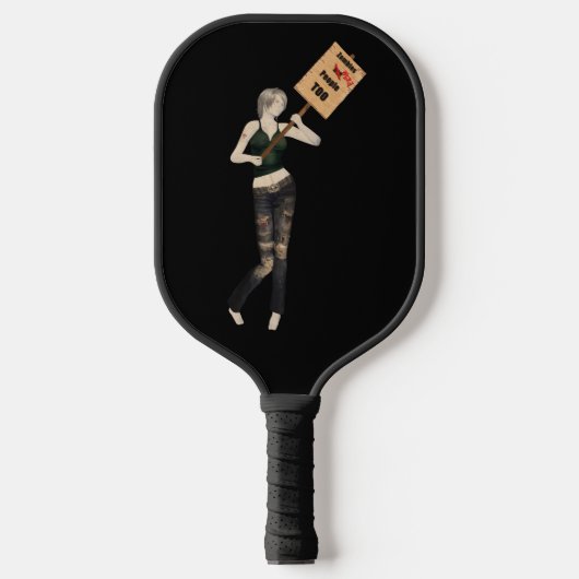 Zombie Pin Up Meisje Protest I Pickleball Paddle (Voorkant)