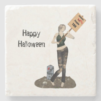 Zombie Pin Up Meisje Protest II Stone Onderzetter