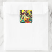 Zombie Pin-up Vierkante Sticker (Tas)