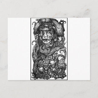 Zombie Pirate Girl Briefkaart