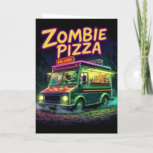 Zombie pizza in uw buurt op Halloween! Kaart (Achterkant)