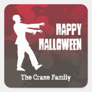 Zombie plaag invasie rode splaatstgoor Halloween Vierkante Sticker