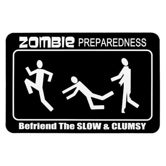 Zombie Preparedness Vriend Slow WHITE LG Design Magneet (Horizontaal)