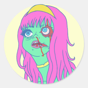 Zombie Princess Ronde Sticker