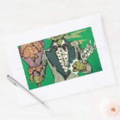 zombie prom date met brain rozen rechthoekige sticker (Envelop)