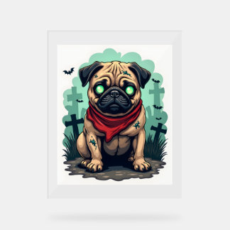 Zombie Pug Parade Acryl Bord