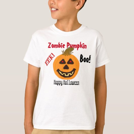 Zombie Pumpkin Halloween Boo T-shirt (Voorkant)