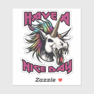 Zombie Punk Unicorn - Avoir Un Beau Sticker De Jou
