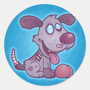 Zombie Puppy Ronde Sticker