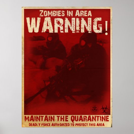 Zombie Quarantine Poster (Voorkant)