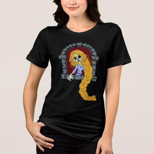 Zombie Rapunzel Tri-Blend Shirt (Voorkant)