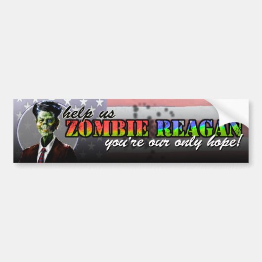 Zombie Reagan Bumpersticker (Voorkant)