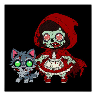 Zombie Red Riding Hood Perfect Poster