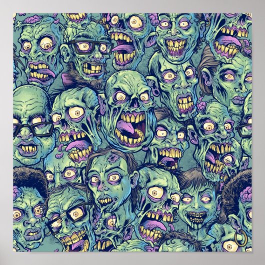 Zombie Reeatable Pattern Poster (Voorkant)