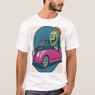 Zombie Reissverschluss: Cartoon Spook Cruising in T-shirt