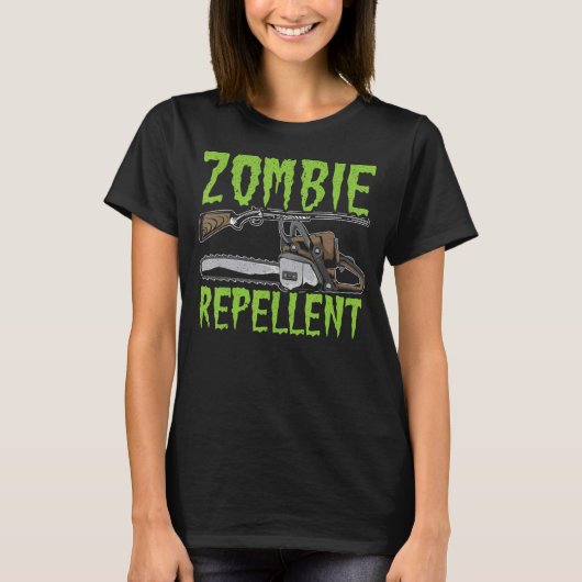 Zombie Repellent Happy Halloween Trick T-shirt (Voorkant)