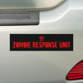 ZOMBIE RESPONSIE EENHEID BUMPERSTICKER (Op auto)