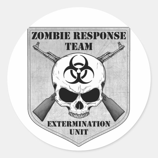 Zombie-responsteam Ronde Sticker (Voorkant)