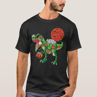 Zombie rex dinosaurus skelet Halloween kinderkostu T-shirt
