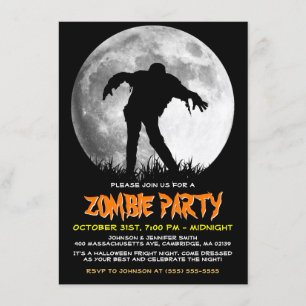 Zombie Rises Apocalypse Party Volle Maan Halloween Kaart