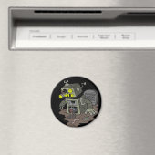 Zombie Robot Button Magneet (Insitu (Vaatwasser))