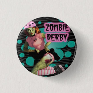 Zombie Roller Derby Girl Ronde Button 3,2 Cm