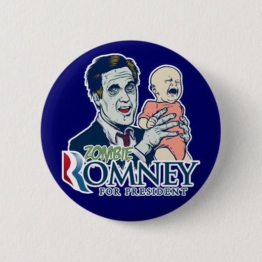 Zombie Romney voor de Button van Presidenten (Voorkant)