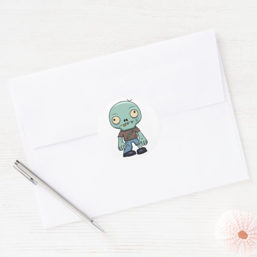 Zombie Ronde Sticker (Envelop)