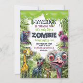 Zombie Safari Dieren Verjaardag Kaart (Voorkant)