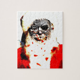 Zombie Santa 8x10 Foto Puzzle met Gift Box Legpuzzel