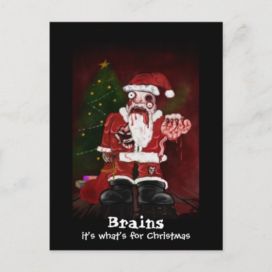 Zombie Santa Briefkaart (Voorkant)